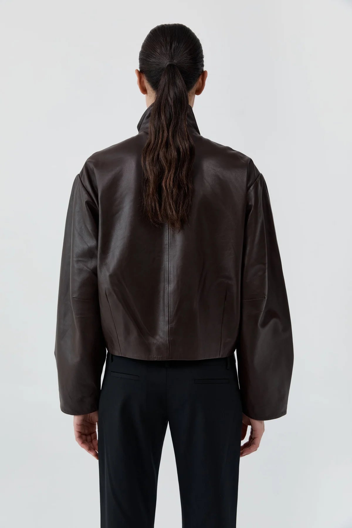 Cocoon Zip Leather Jacket in Chocolate by St. Agni-St. Agni-Idlewild-Cincinnati
