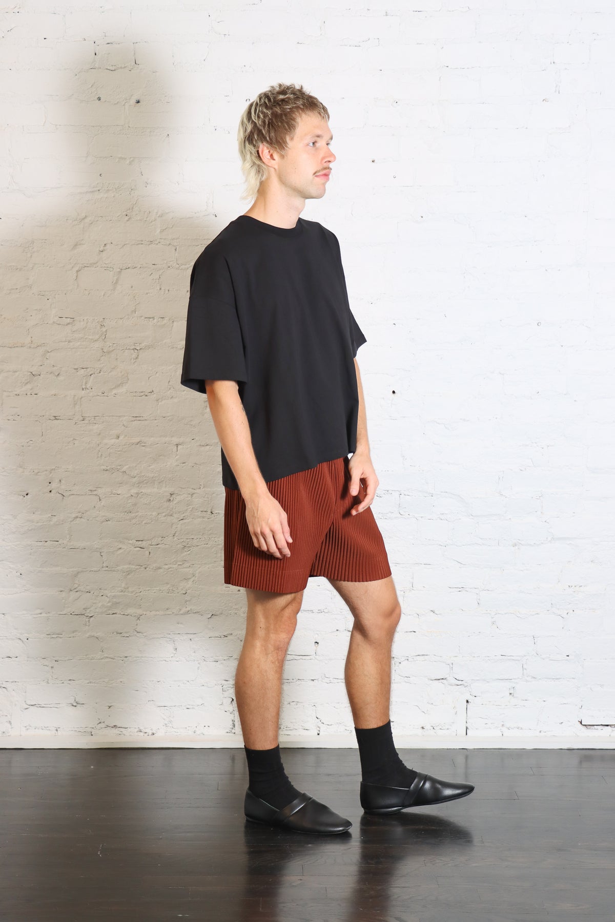 Color Pleats 1 Shorts in Darkside Brown by Homme Plissé Issey Miyake-Homme Plissé Issey Miyake-Idlewild-Cincinnati