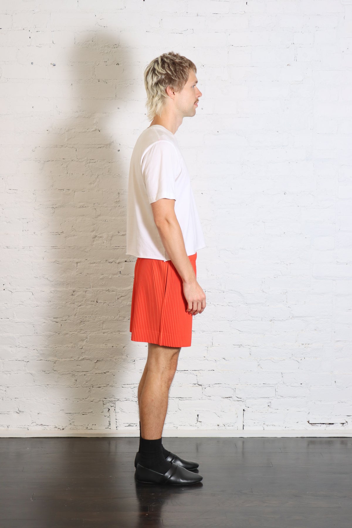Colorful Pleats Shorts in Manarola Boat Orange by Homme Plissé Issey Miyake-Homme Plissé Issey Miyake-Idlewild-Cincinnati