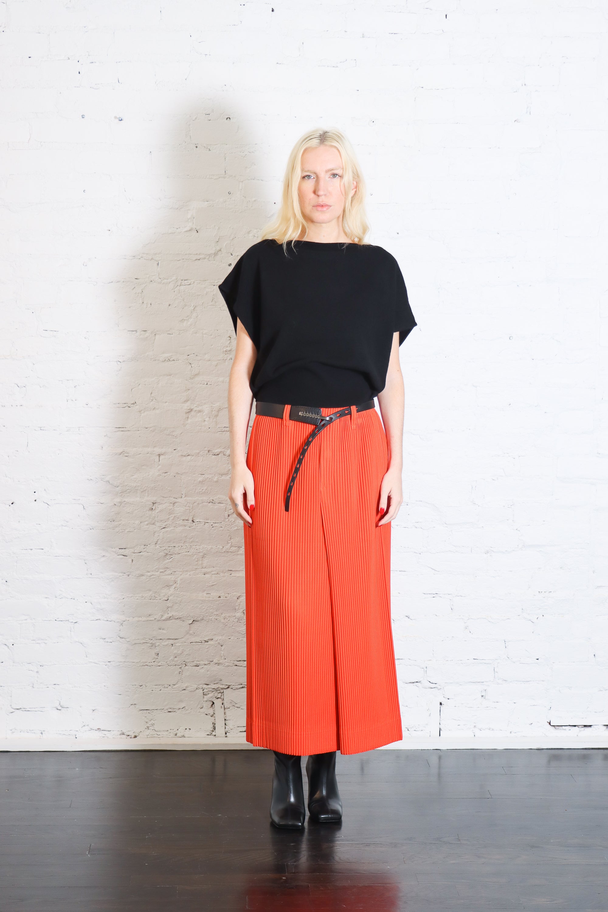 Colorful Pleats Skirt in Manarola Boat Orange by Homme Plissé Issey Miyake-Homme Plissé Issey Miyake-Idlewild-Cincinnati