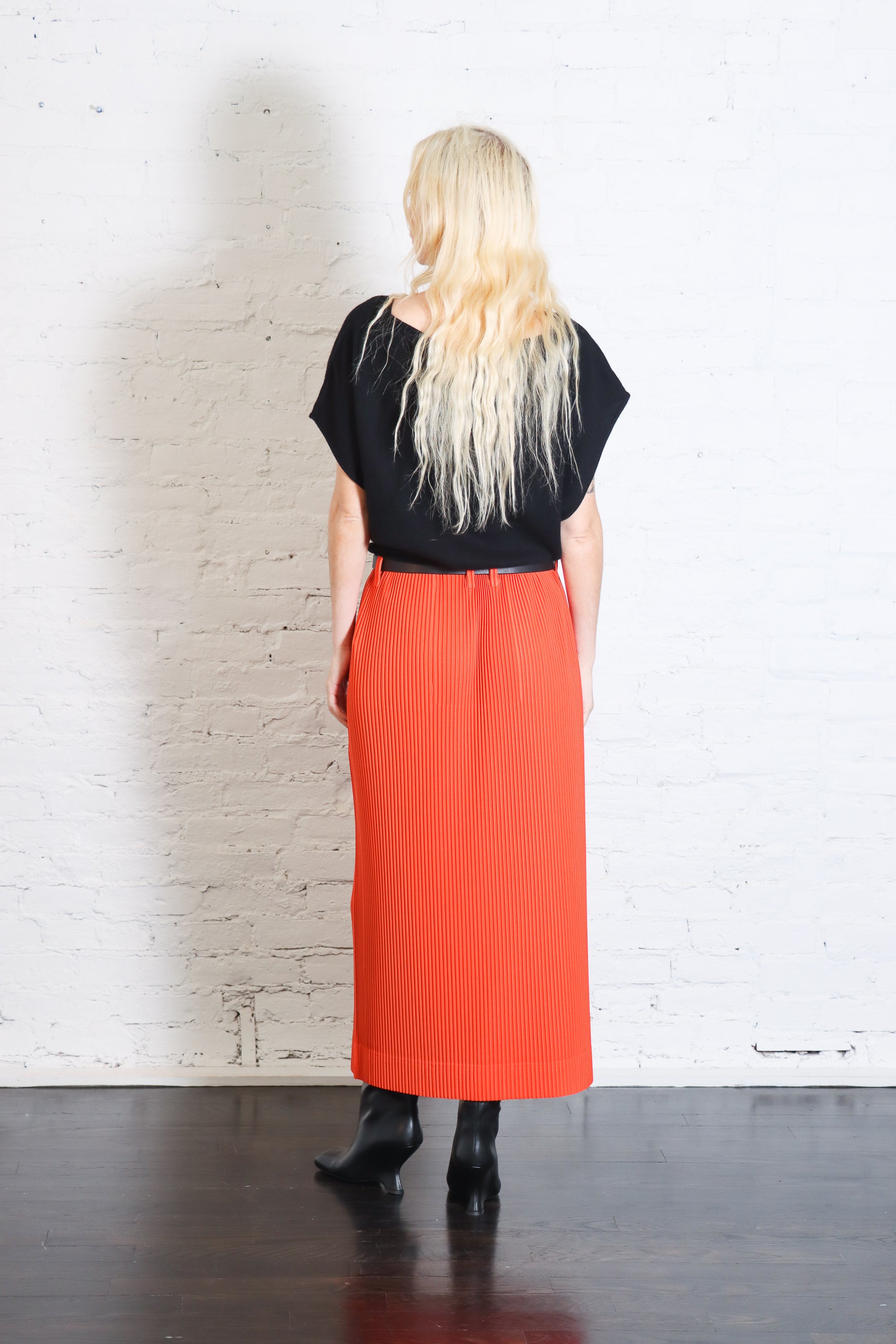 Colorful Pleats Skirt in Manarola Boat Orange by Homme Plissé Issey Miyake-Homme Plissé Issey Miyake-Idlewild-Cincinnati