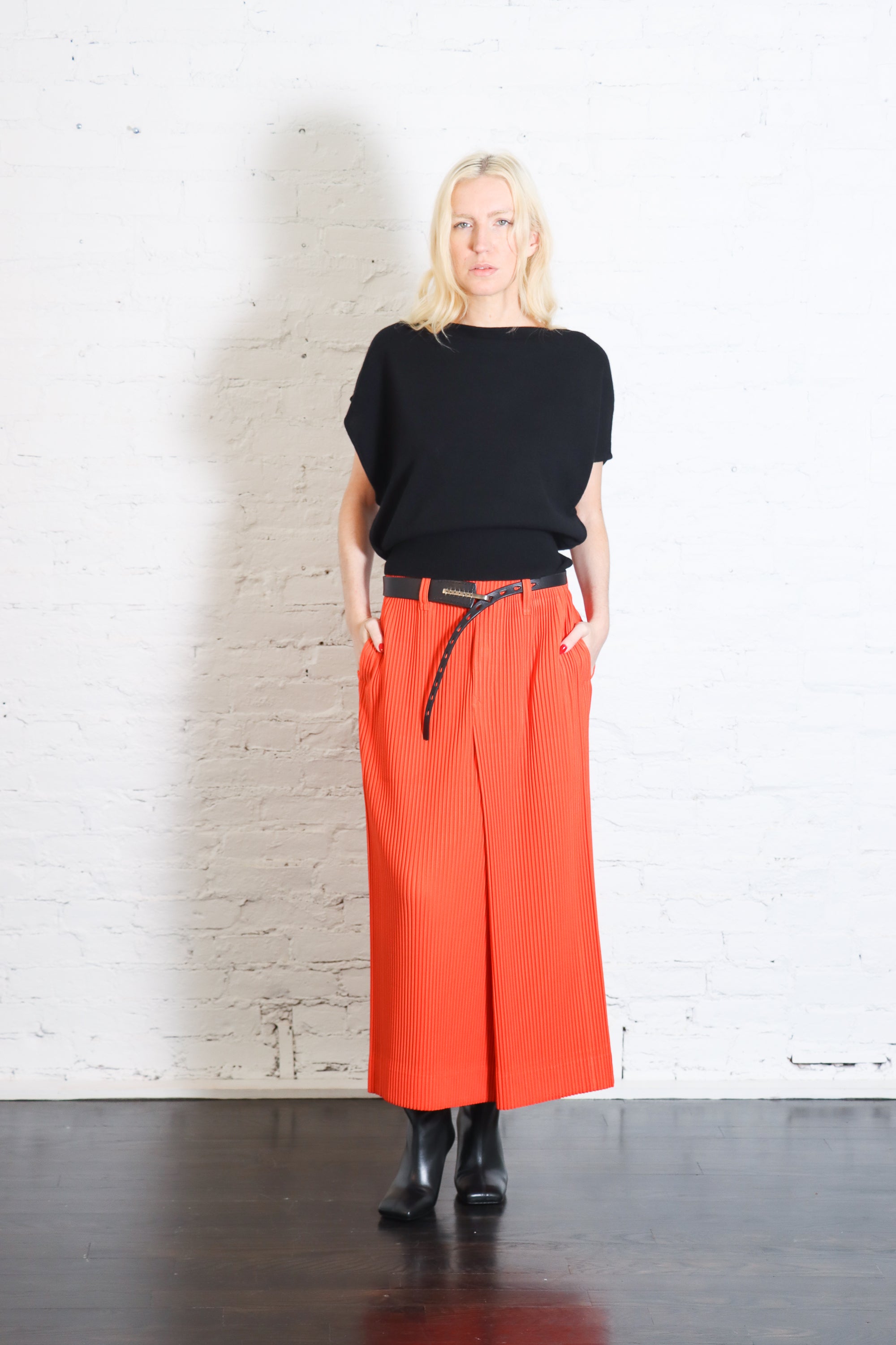 Colorful Pleats Skirt in Manarola Boat Orange by Homme Plissé Issey Miyake-Homme Plissé Issey Miyake-Idlewild-Cincinnati