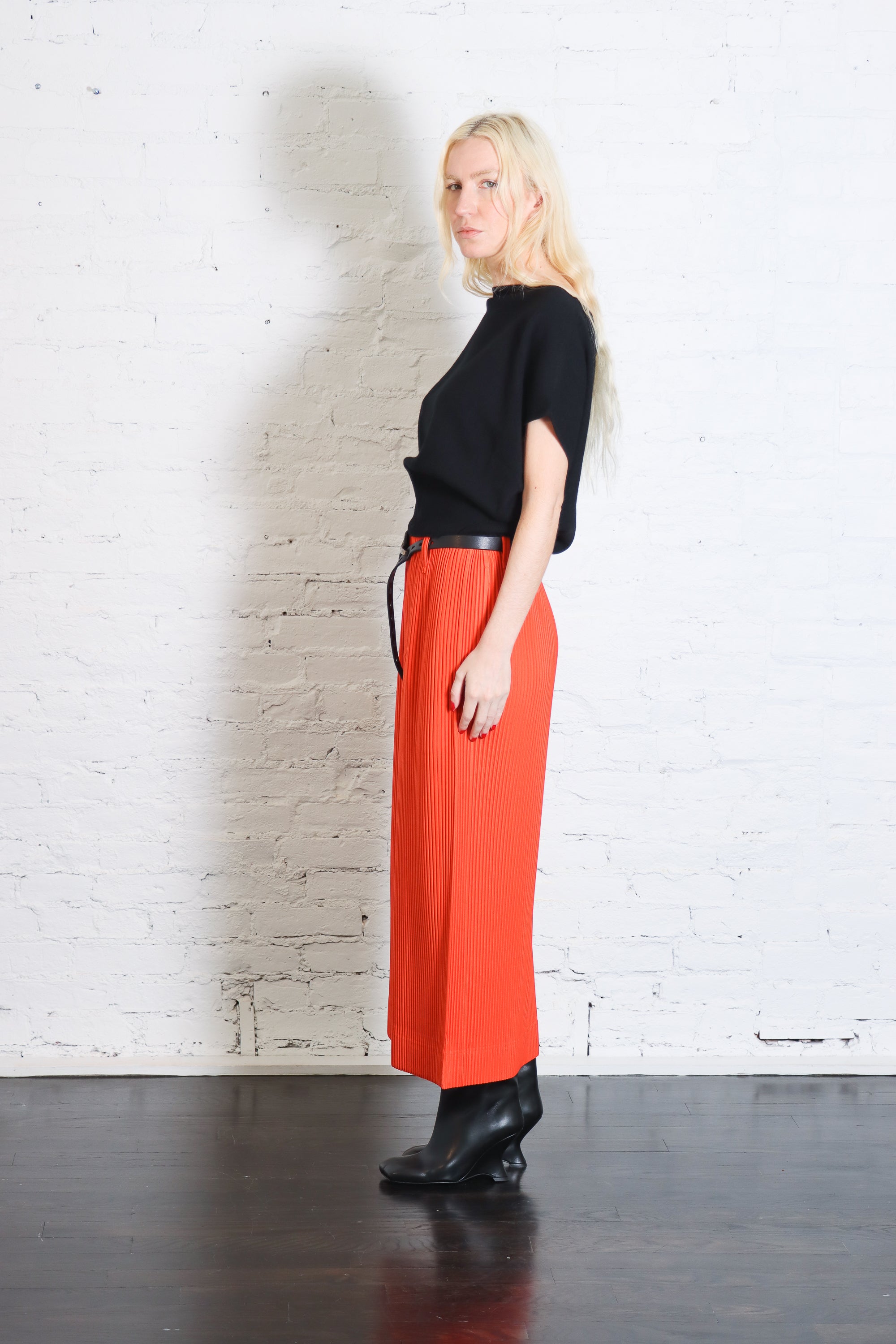 Colorful Pleats Skirt in Manarola Boat Orange by Homme Plissé Issey Miyake-Homme Plissé Issey Miyake-Idlewild-Cincinnati