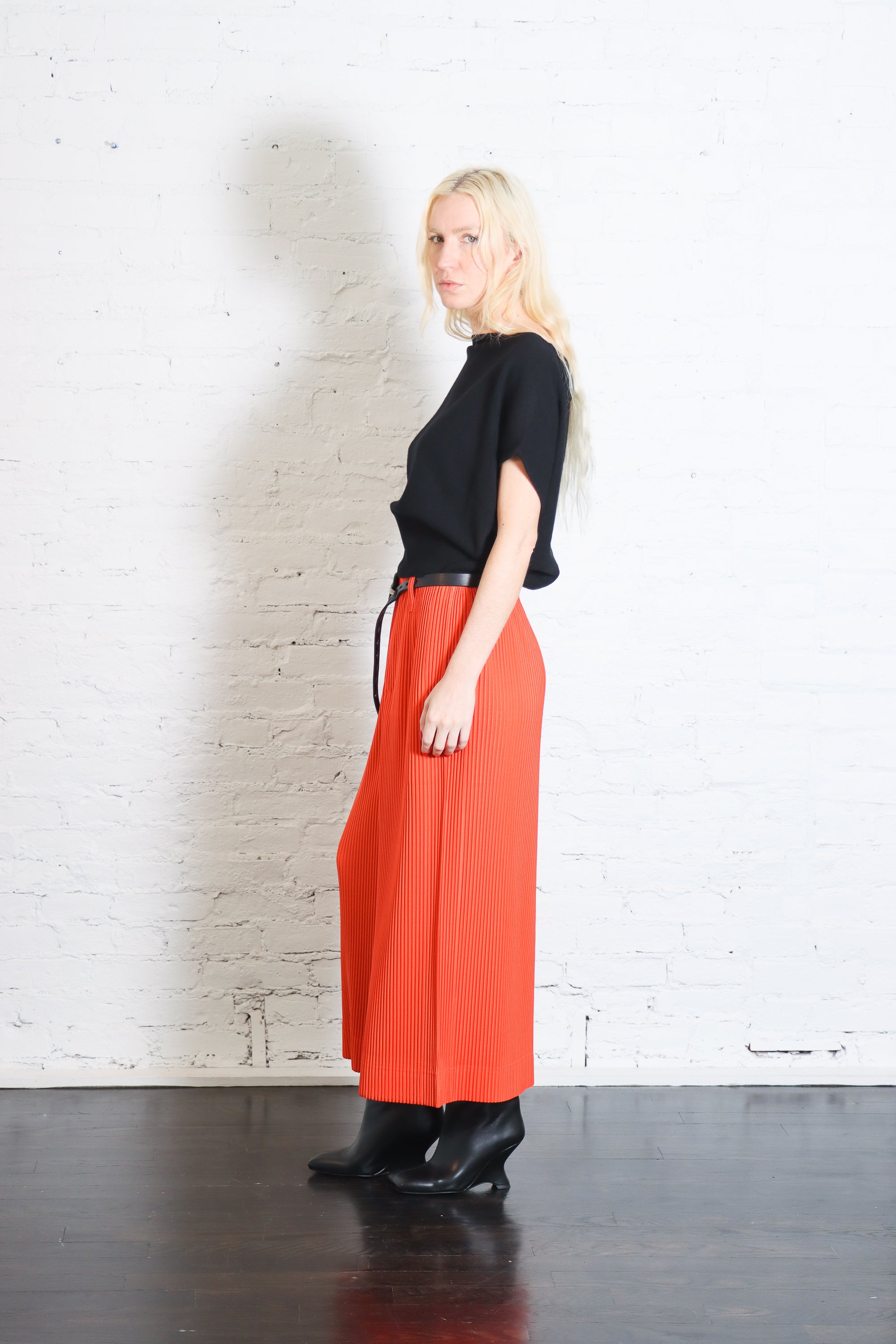 Colorful Pleats Skirt in Manarola Boat Orange by Homme Plissé Issey Miyake-Homme Plissé Issey Miyake-Idlewild-Cincinnati