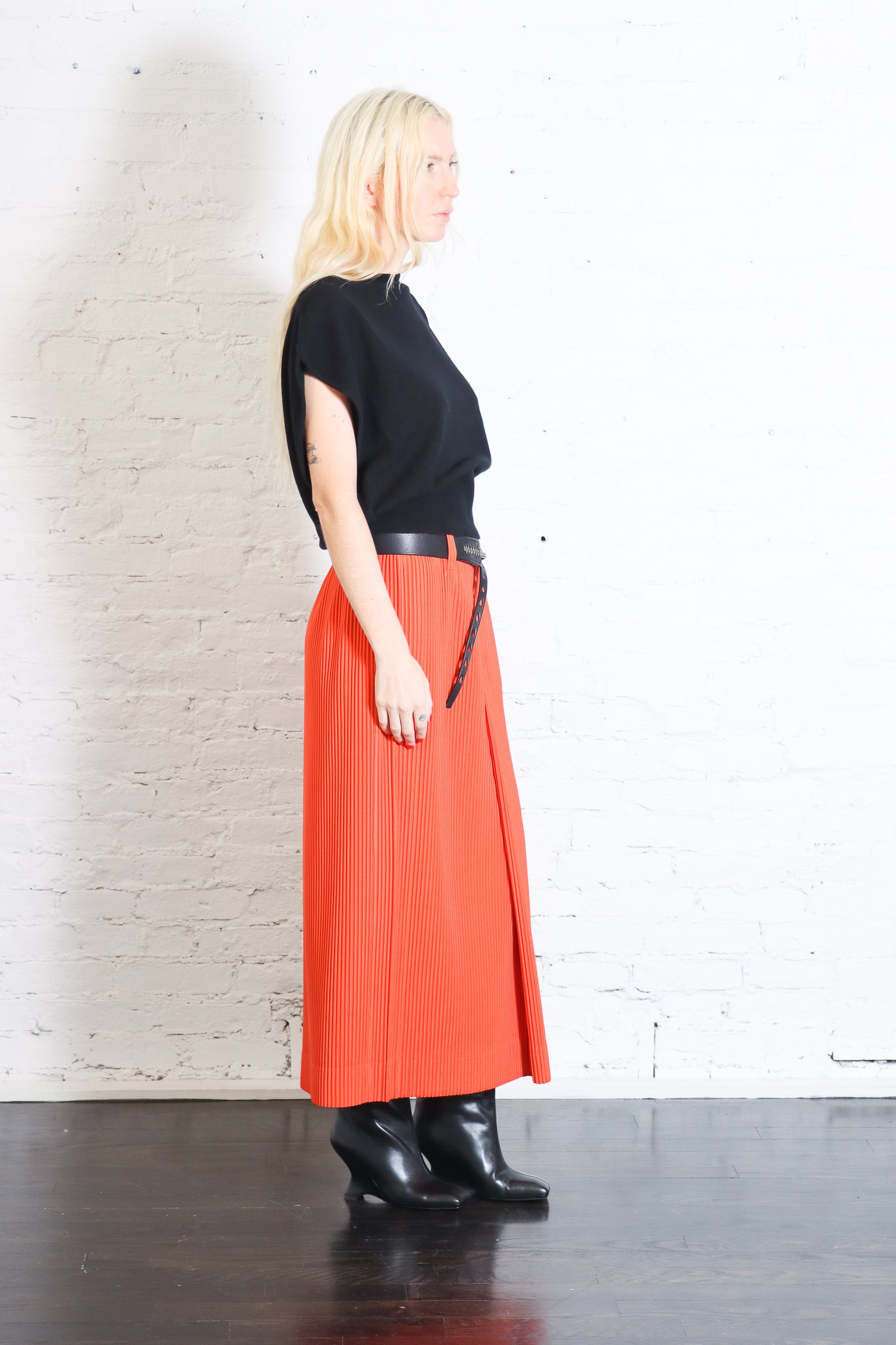Colorful Pleats Skirt in Manarola Boat Orange by Homme Plissé Issey Miyake-Homme Plissé Issey Miyake-Idlewild-Cincinnati