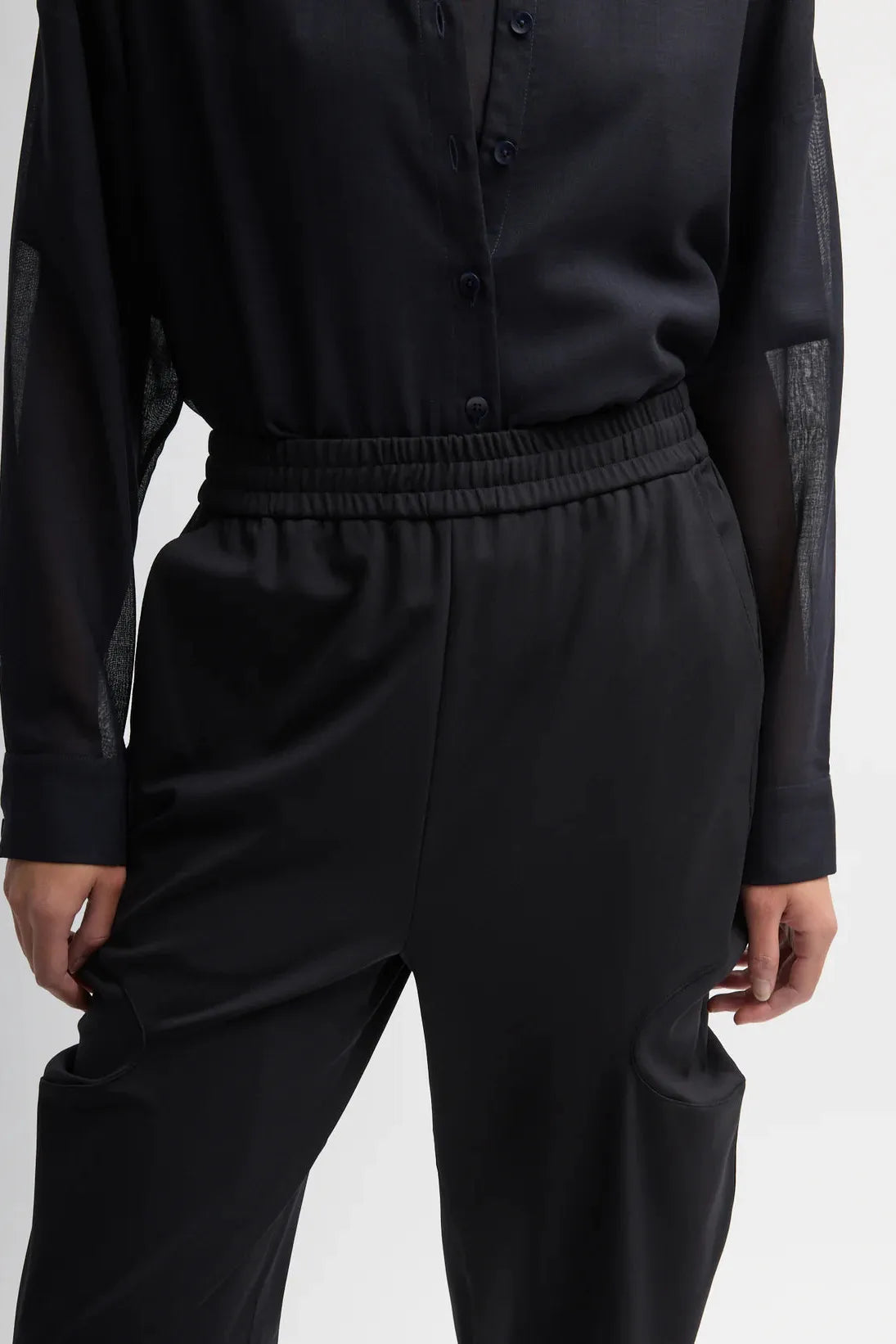 Compact Ultra Stretch Knit Sculpted Meir Pant in Black by Tibi-Tibi-Idlewild-Cincinnati