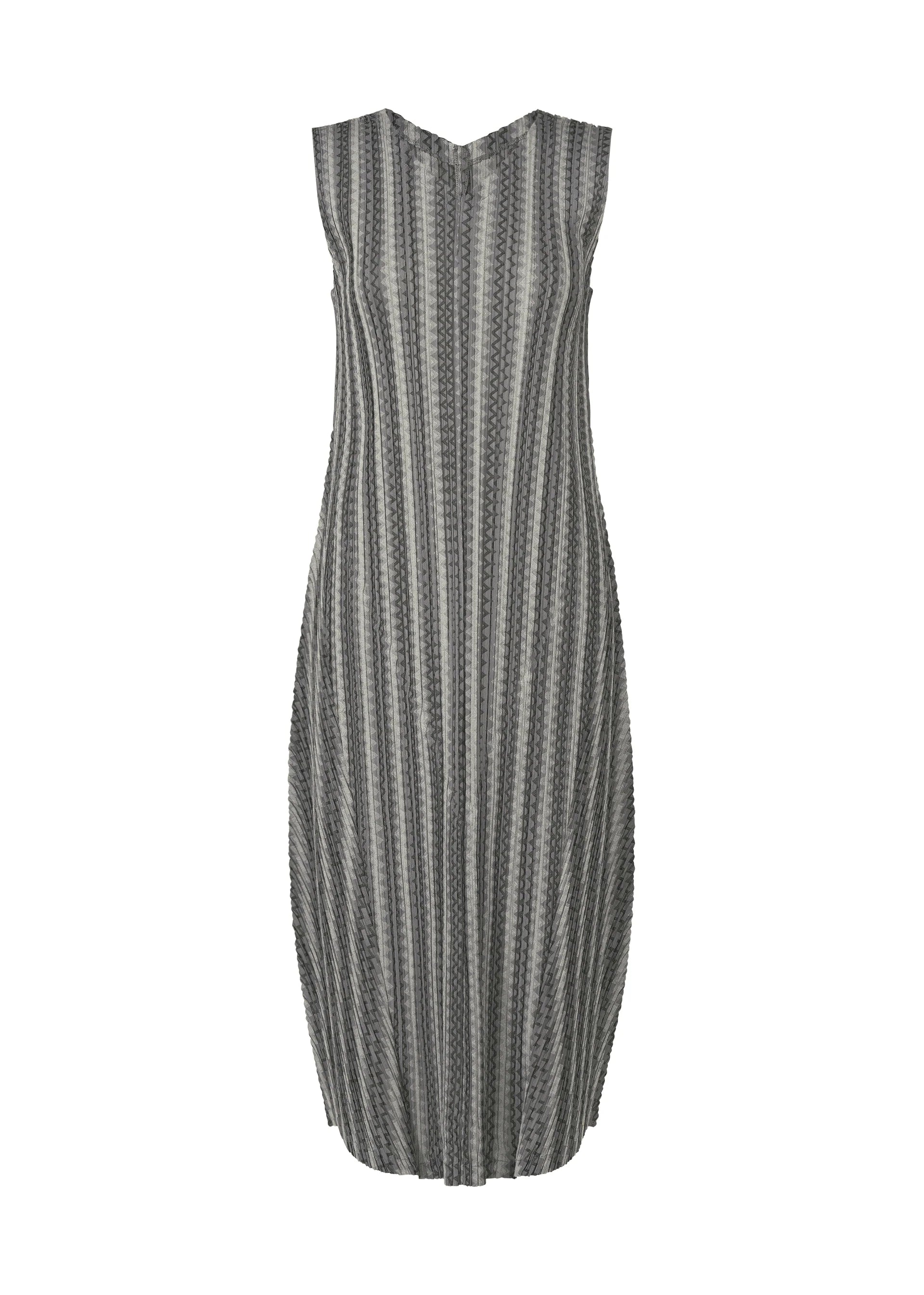 Cotton Zigzag Dress in Gray by Pleats Please Issey Miyake – Idlewild
