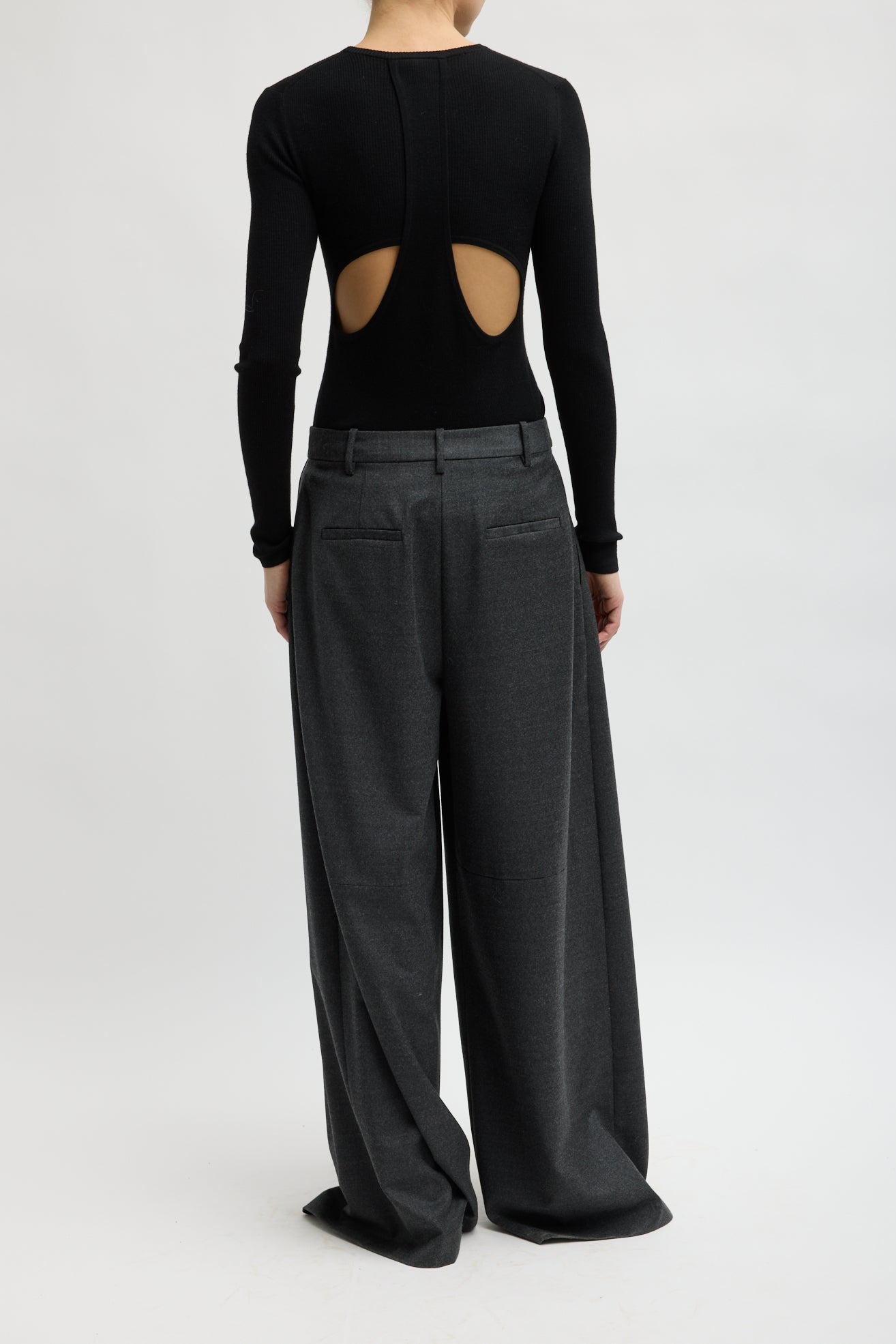 Cozy Flannel Triple Pleat Pant in Dark Heather Gray by Tibi-Tibi-Idlewild-Cincinnati