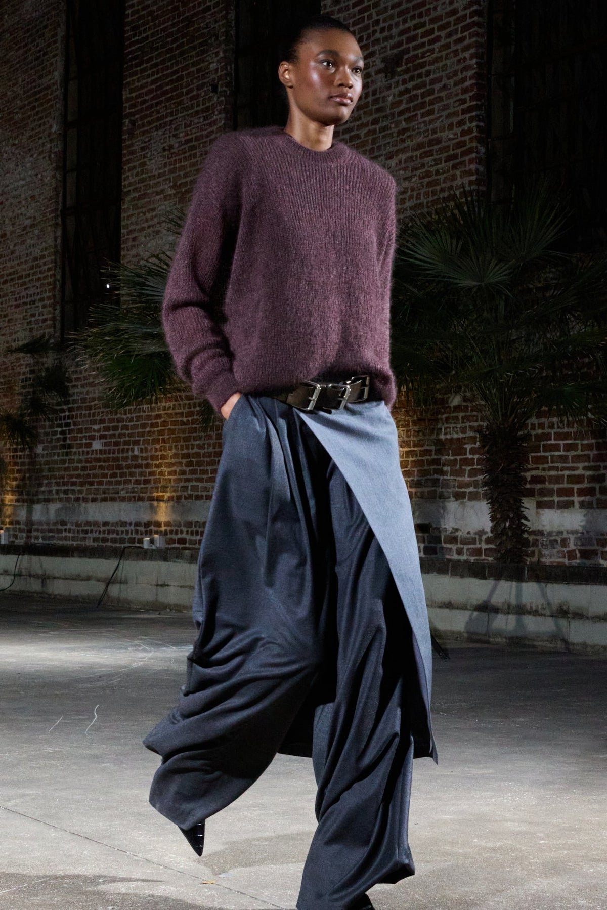 Cozy Flannel Triple Pleat Pant in Dark Heather Gray by Tibi-Tibi-Idlewild-Cincinnati