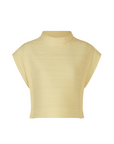 Crepe Knit Shirt in Cream Yellow by Pleats Please Issey Miyake-Tops-Pleats Please Issey Miyake-Idlewild
