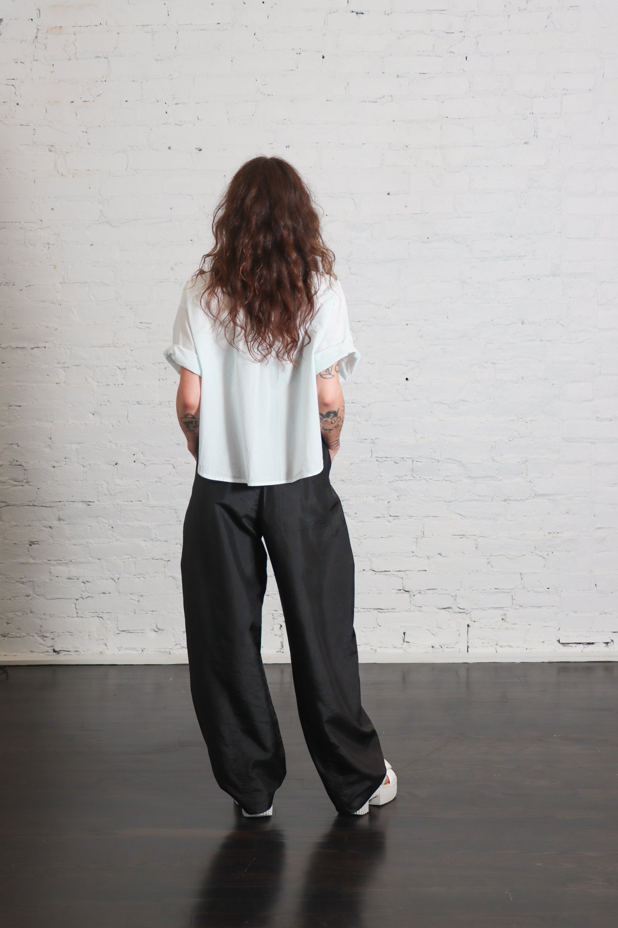 Crispy Nylon Winslow Pant in Black by Tibi-Tibi-Idlewild