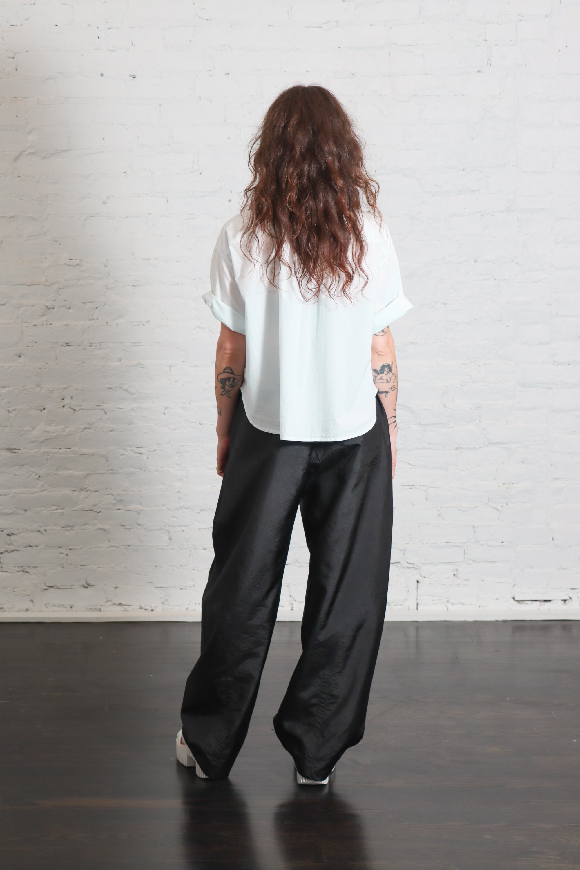 Crispy Nylon Winslow Pant in Black by Tibi-Tibi-Idlewild