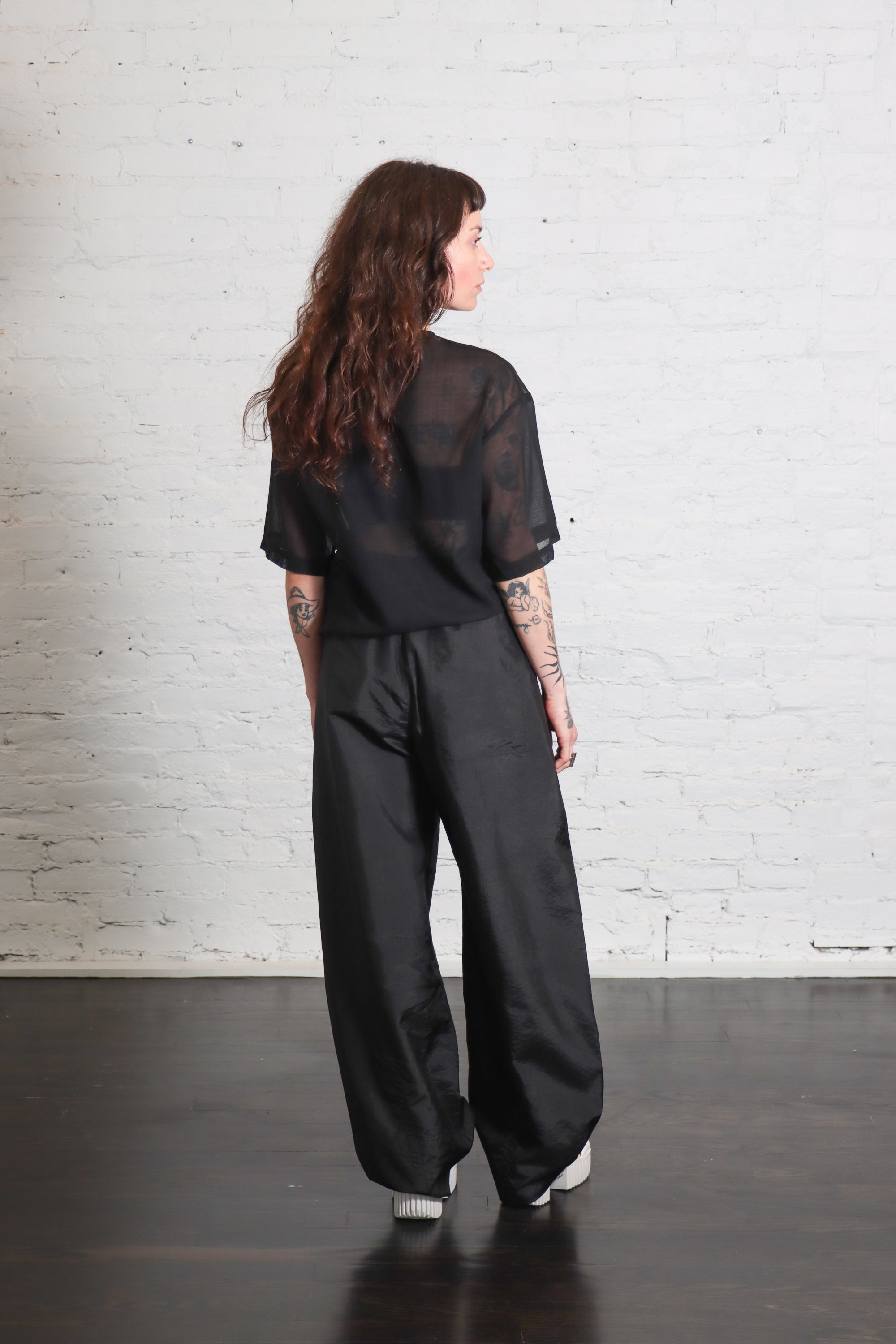 Crispy Nylon Winslow Pant in Black by Tibi-Tibi-Idlewild