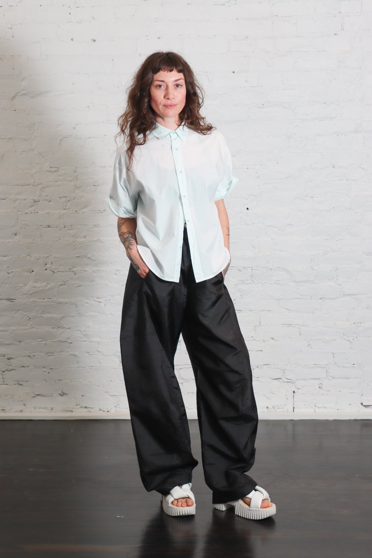 Crispy Nylon Winslow Pant in Black by Tibi-Tibi-Idlewild-Cincinnati
