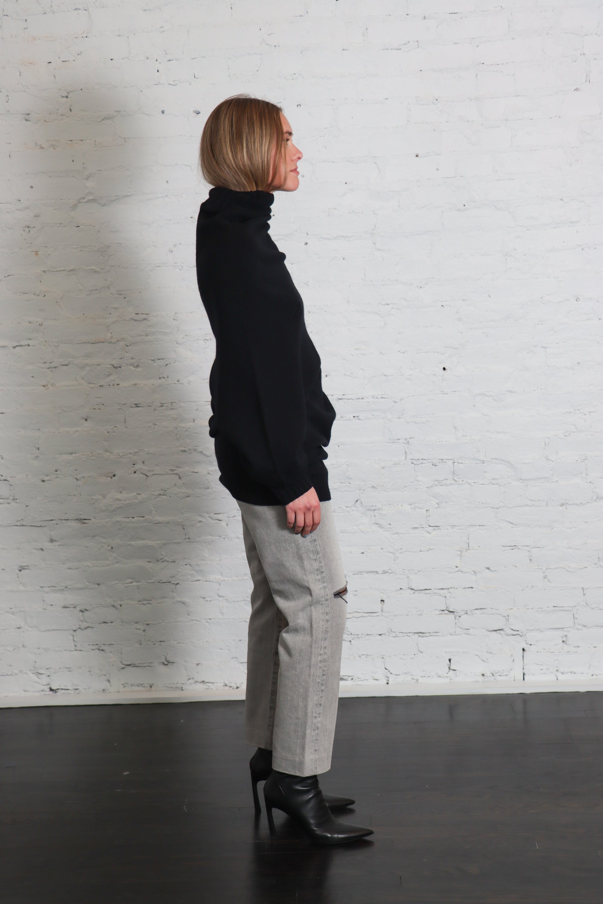 Crooked Wool Knit Top in Black by Issey Miyake-Issey Miyake-Idlewild