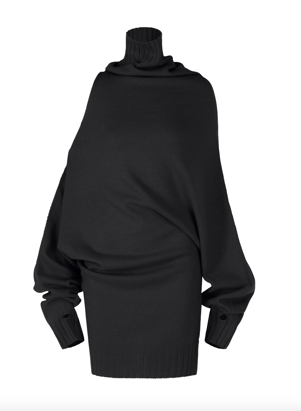 Crooked Wool Knit Top in Black by Issey Miyake-Tops-Issey Miyake-Idlewild