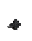 Double Cross PXL Ring in Black by Aumorfia - Idlewild