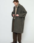 Cuffed Wool Coat in Heathered Taupe by 7115 by Szeki-7115 by Szeki-Idlewild