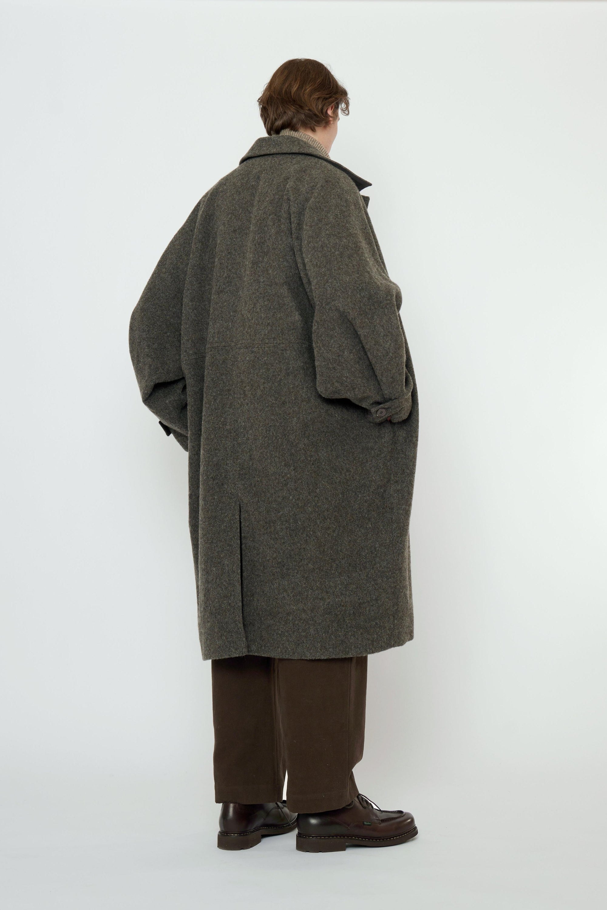 Cuffed Wool Coat in Heathered Taupe by 7115 by Szeki-7115 by Szeki-Idlewild-Cincinnati