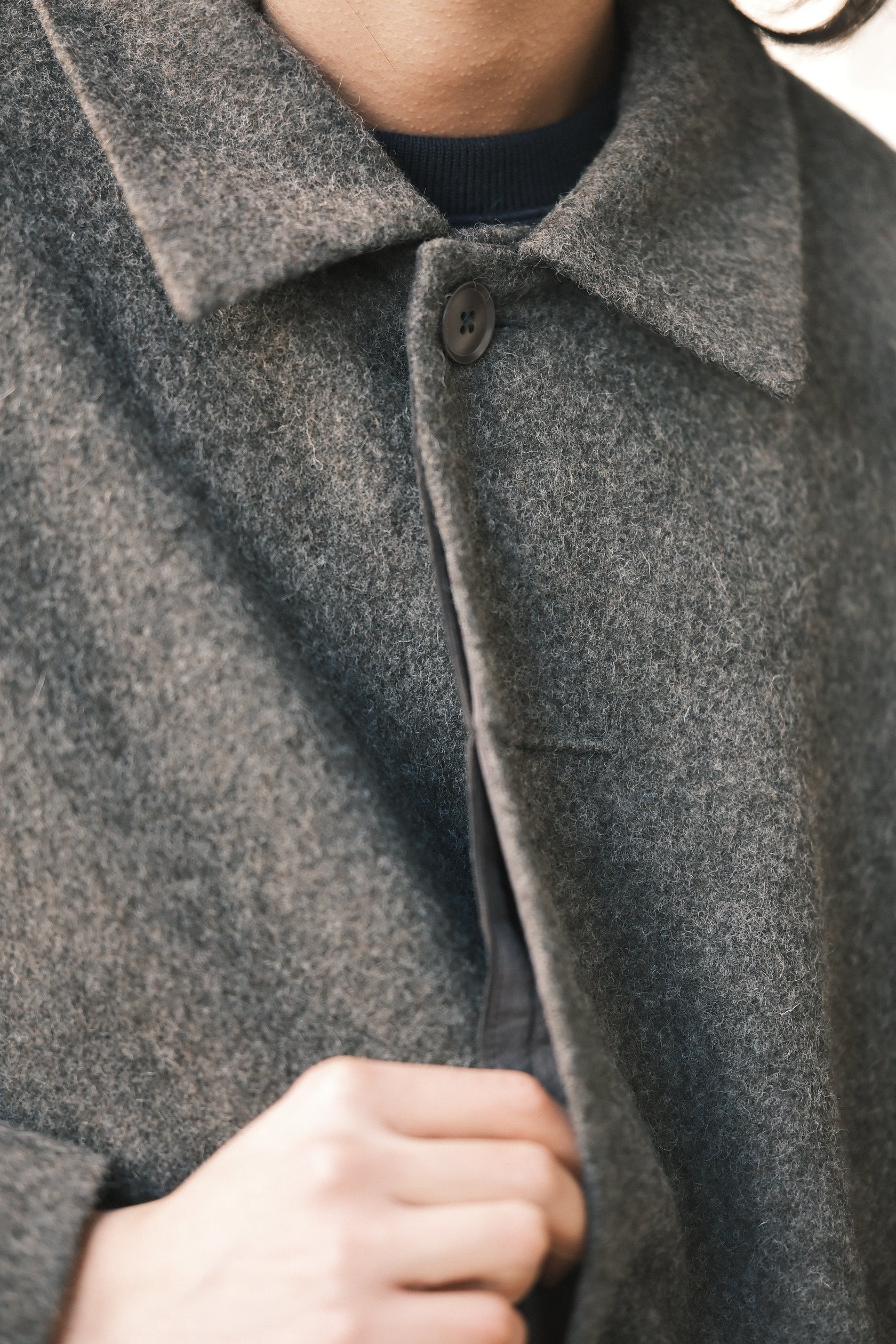 Cuffed Wool Coat in Heathered Taupe by 7115 by Szeki-7115 by Szeki-Idlewild-Cincinnati
