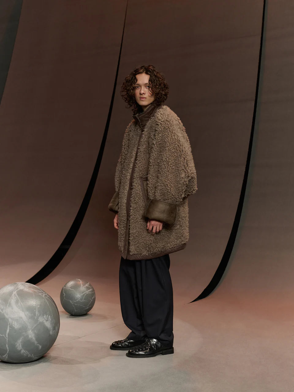 Dart Jacket in Shearling Brown by Henrik Vibskov-Tops-Henrik Vibskov-Idlewild