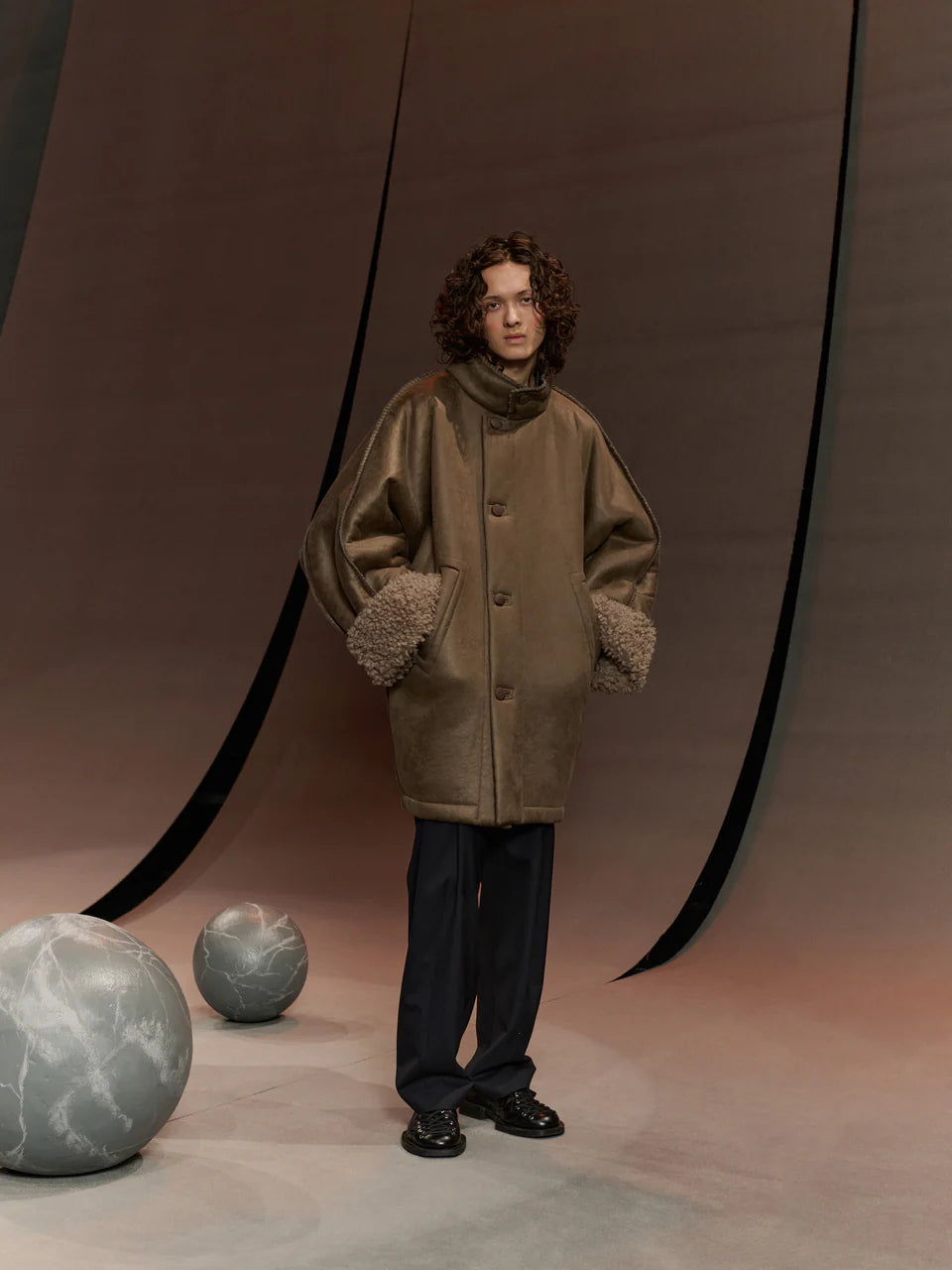 Dart Jacket in Shearling Brown by Henrik Vibskov-Henrik Vibskov-Idlewild-Cincinnati