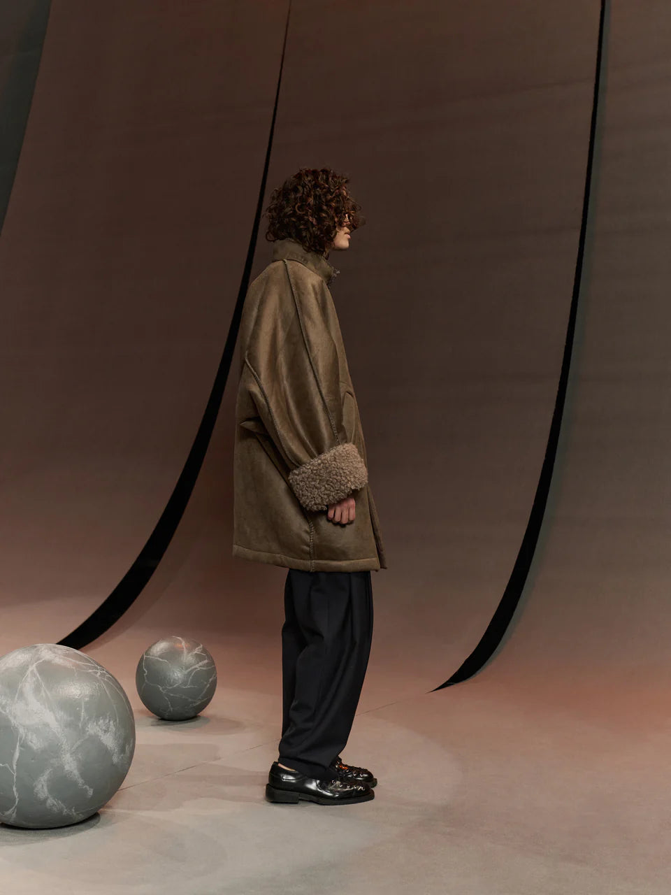 Dart Jacket in Shearling Brown by Henrik Vibskov-Henrik Vibskov-Idlewild-Cincinnati