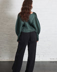 December Monthly Colors Cardigan in Forest Green by Pleats Please Issey Miyake-Tops-Pleats Please Issey Miyake-Idlewild
