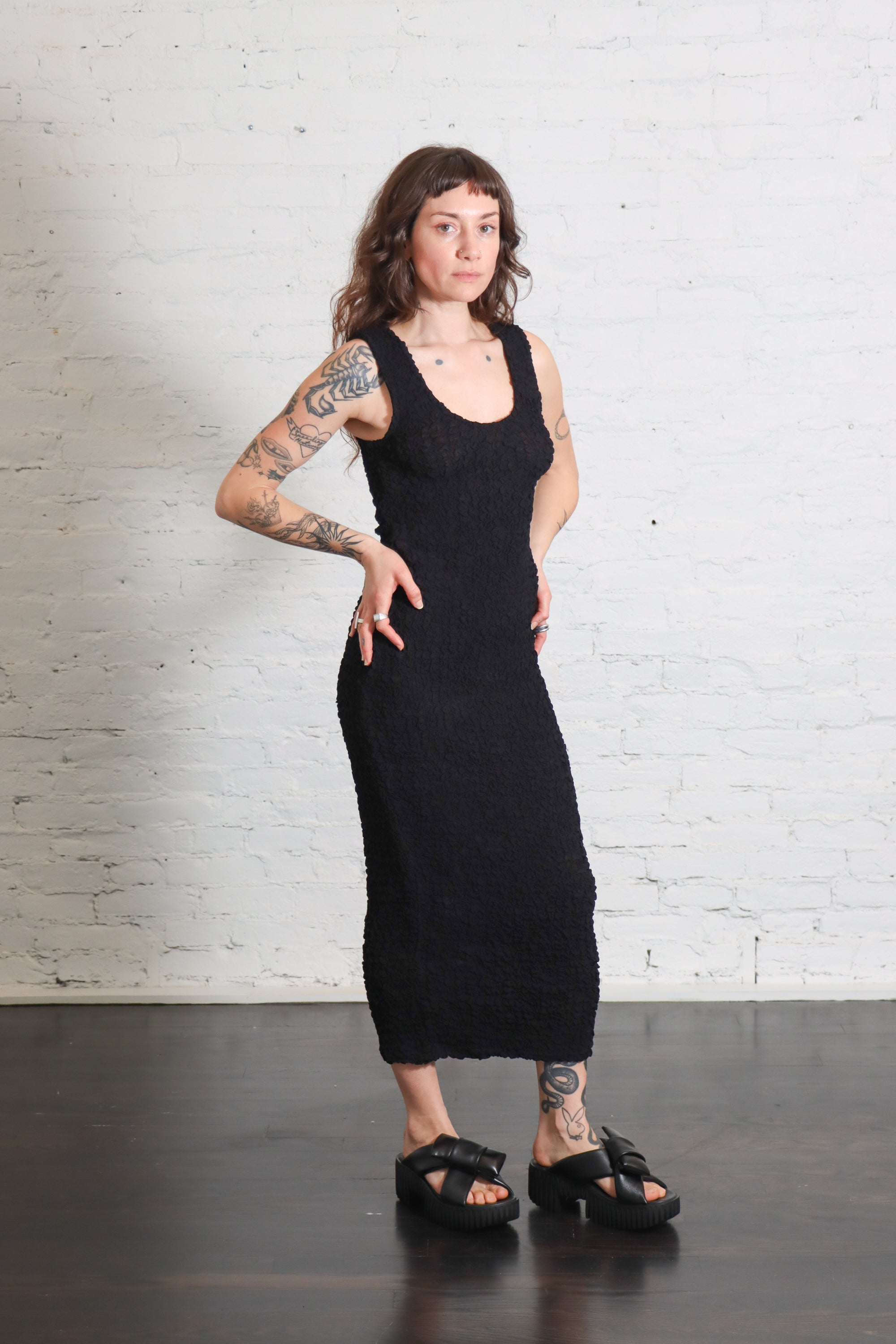maxi tank dress VENUS | Tropical Green Crafted in 100% Sand washed silk Slim Maxi Tank Dress -
