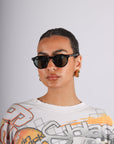 Dogleg Sunglasses in Gloss Black & Vodka by Caddis-Idlewild
