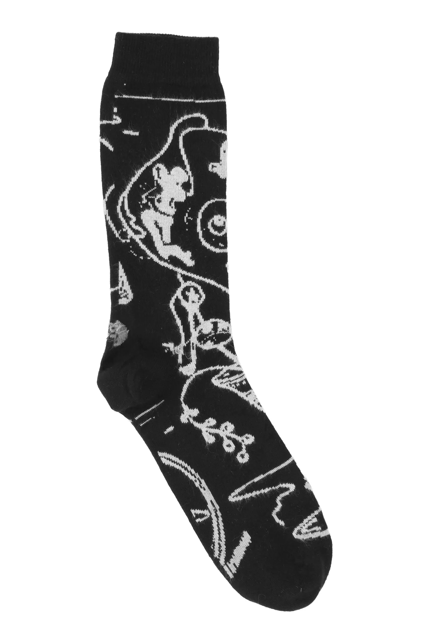 Doodle Socks in Black Doodle by Henrik Vibskov-Henrik Vibskov-Idlewild