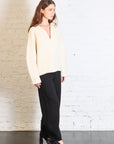 Double Knit Split Neck Sweater in Raw White by Lauren Manoogian-Lauren Manoogian-Idlewild-Cincinnati