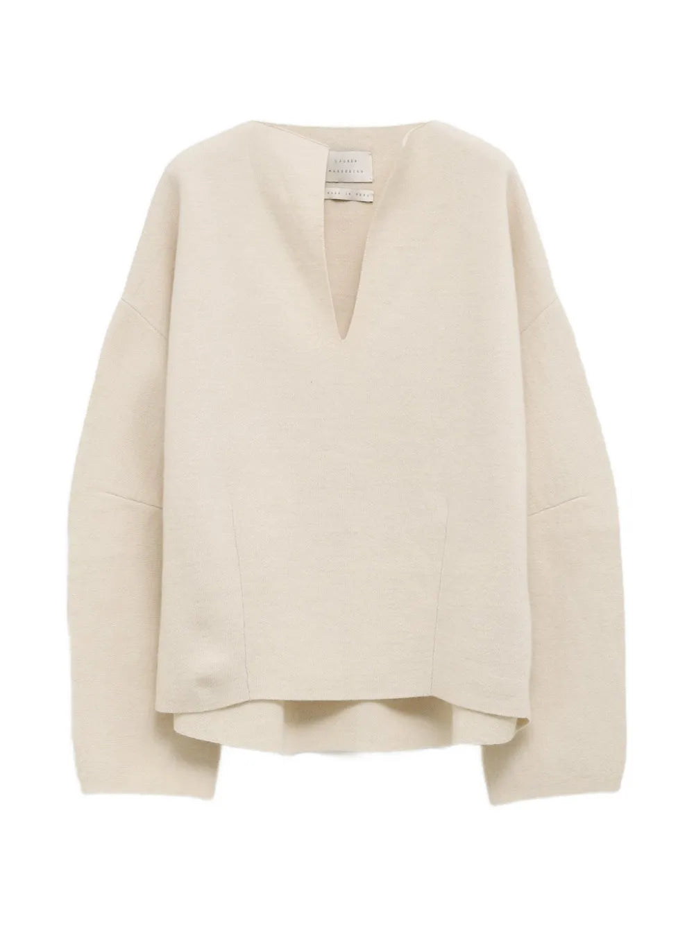 Double Knit Split Neck Sweater in Raw White by Lauren Manoogian-Lauren Manoogian-Idlewild-Cincinnati