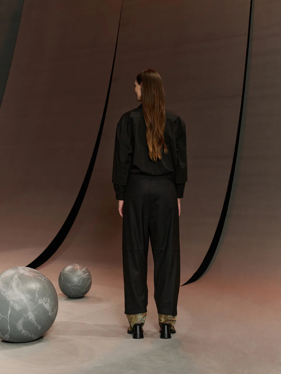 Drawstring Pants in Tropical Black by Henrik Vibskov-Bottoms-Henrik Vibskov-Idlewild