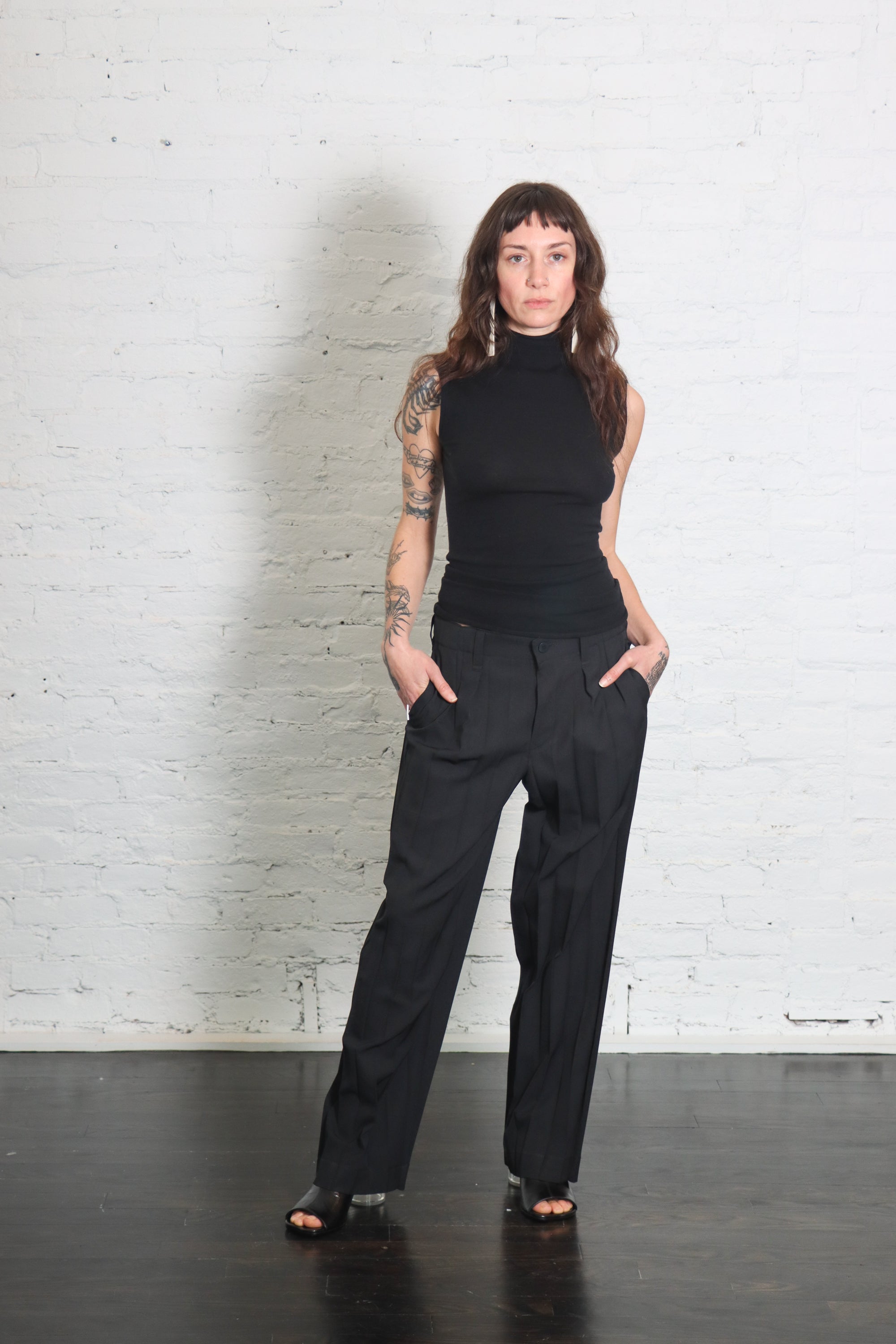 Edge Ensemble Pants in Black by Homme Plissé Issey Miyake-Pants-Homme Plissé Issey Miyake-Idlewild