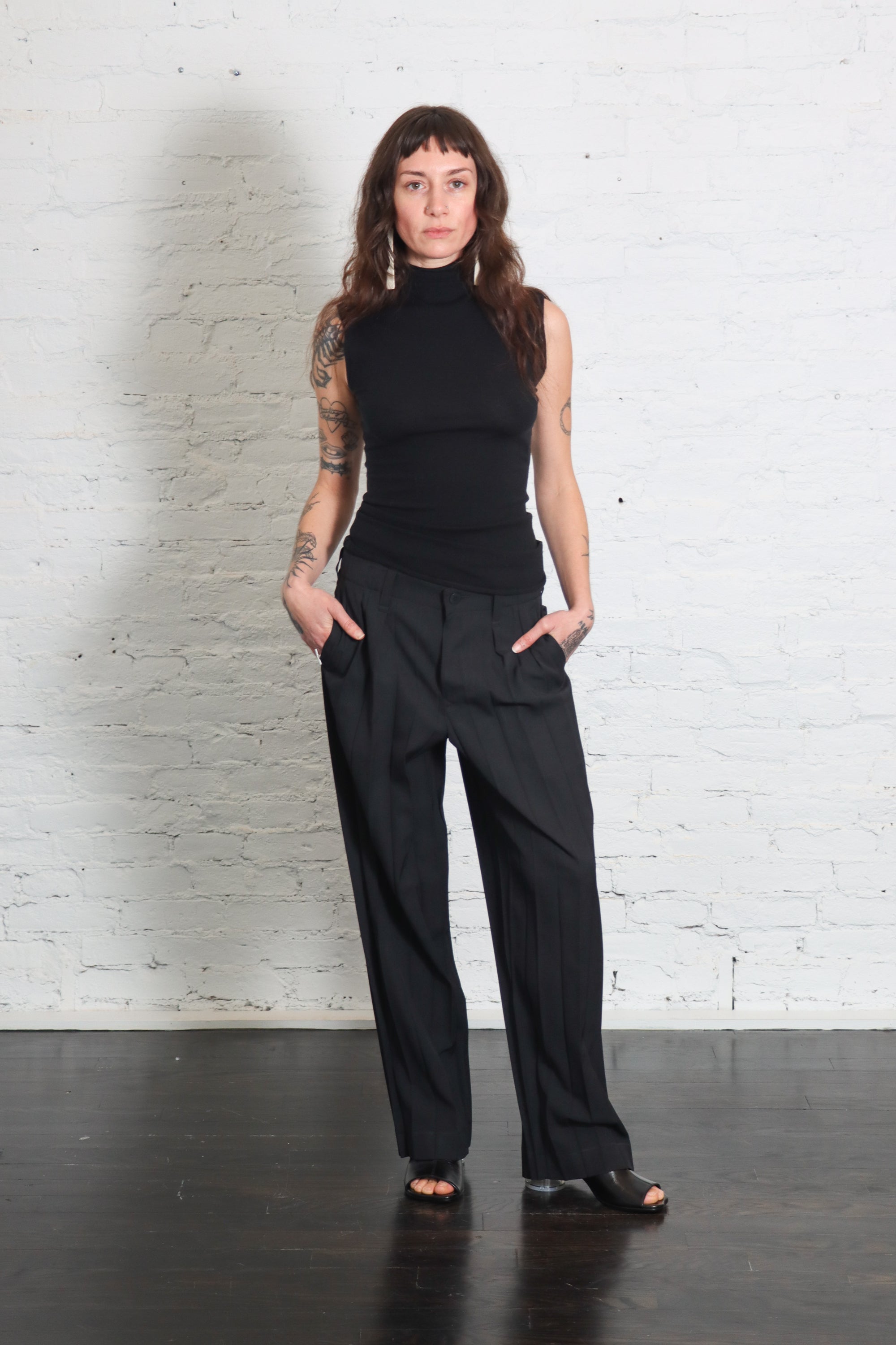 Edge Ensemble Pants in Black by Homme Plissé Issey Miyake-Pants-Homme Plissé Issey Miyake-Idlewild