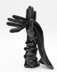 Elbow Lambskin & Suede Silk-Lined Gloves in Black by Gloves Forino 1899-Gloves Forino 1899-Idlewild-Cincinnati