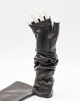 Elbow Lambskin Unlined Fingerless Gloves in Black by Gloves Forino 1899-Gloves Forino 1899-Idlewild-Cincinnati