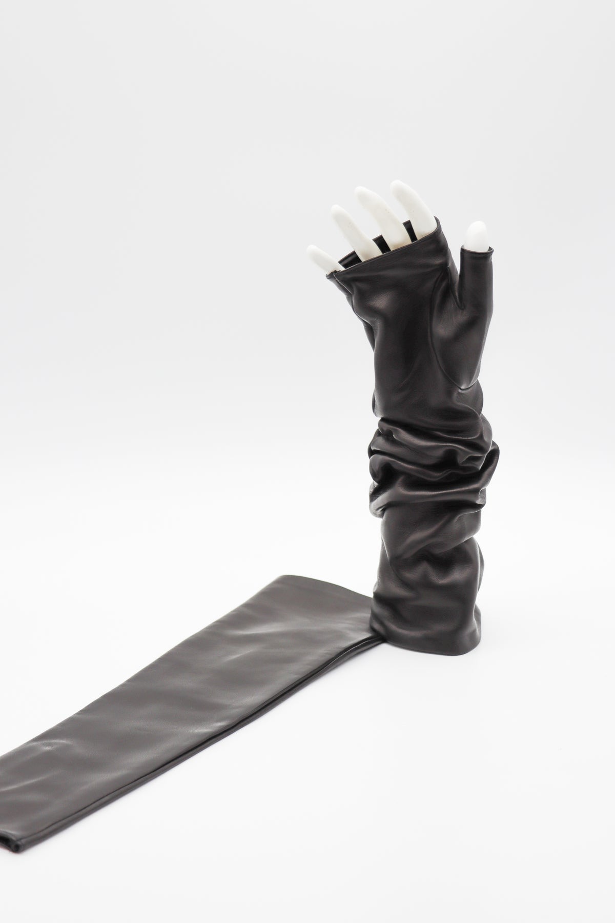 Elbow Lambskin Unlined Fingerless Gloves in Black by Gloves Forino 1899-Gloves Forino 1899-Idlewild-Cincinnati