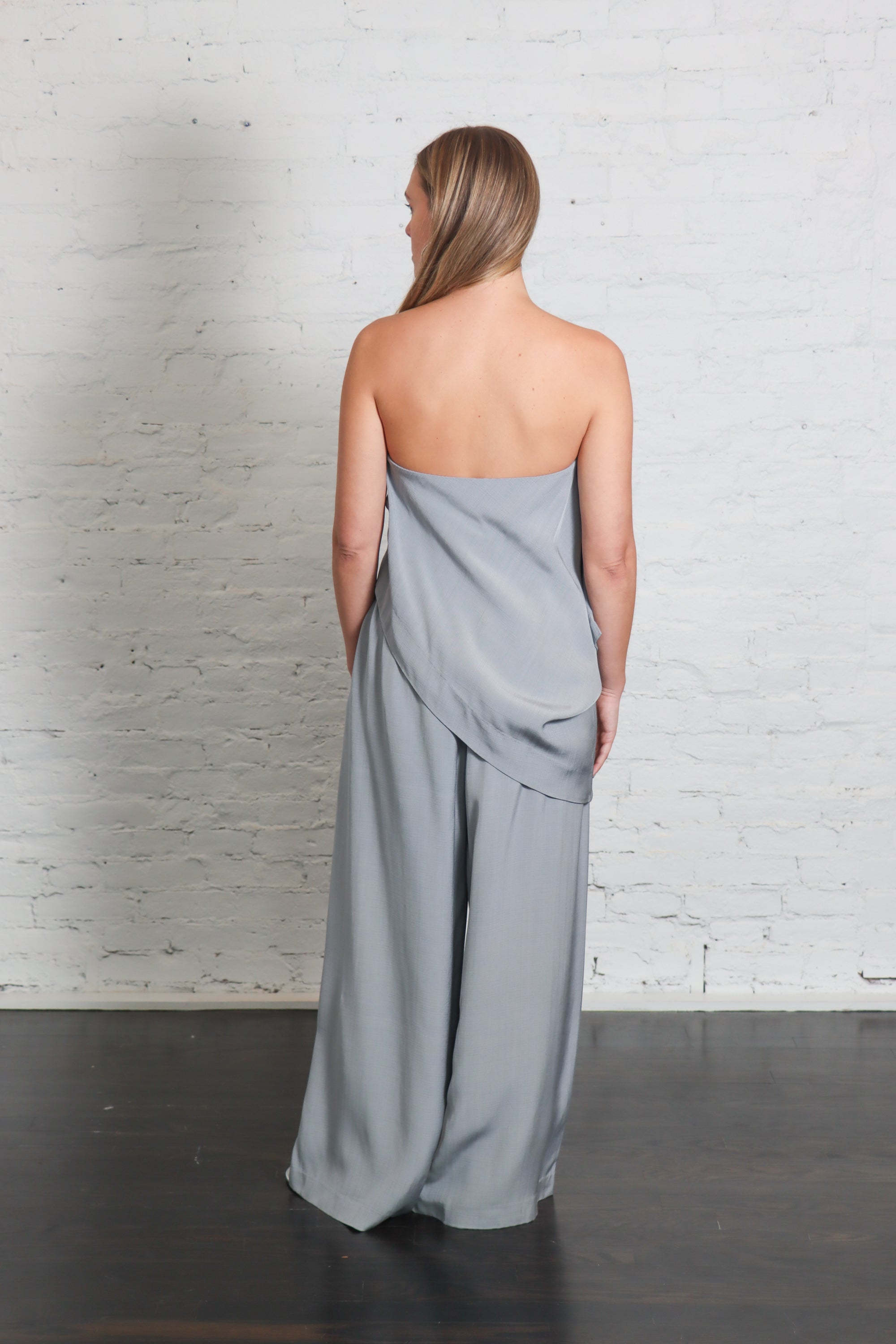 Strapless Asymmetrical Drape Top in Mist by St. Agni-St. Agni-Idlewild-Cincinnati