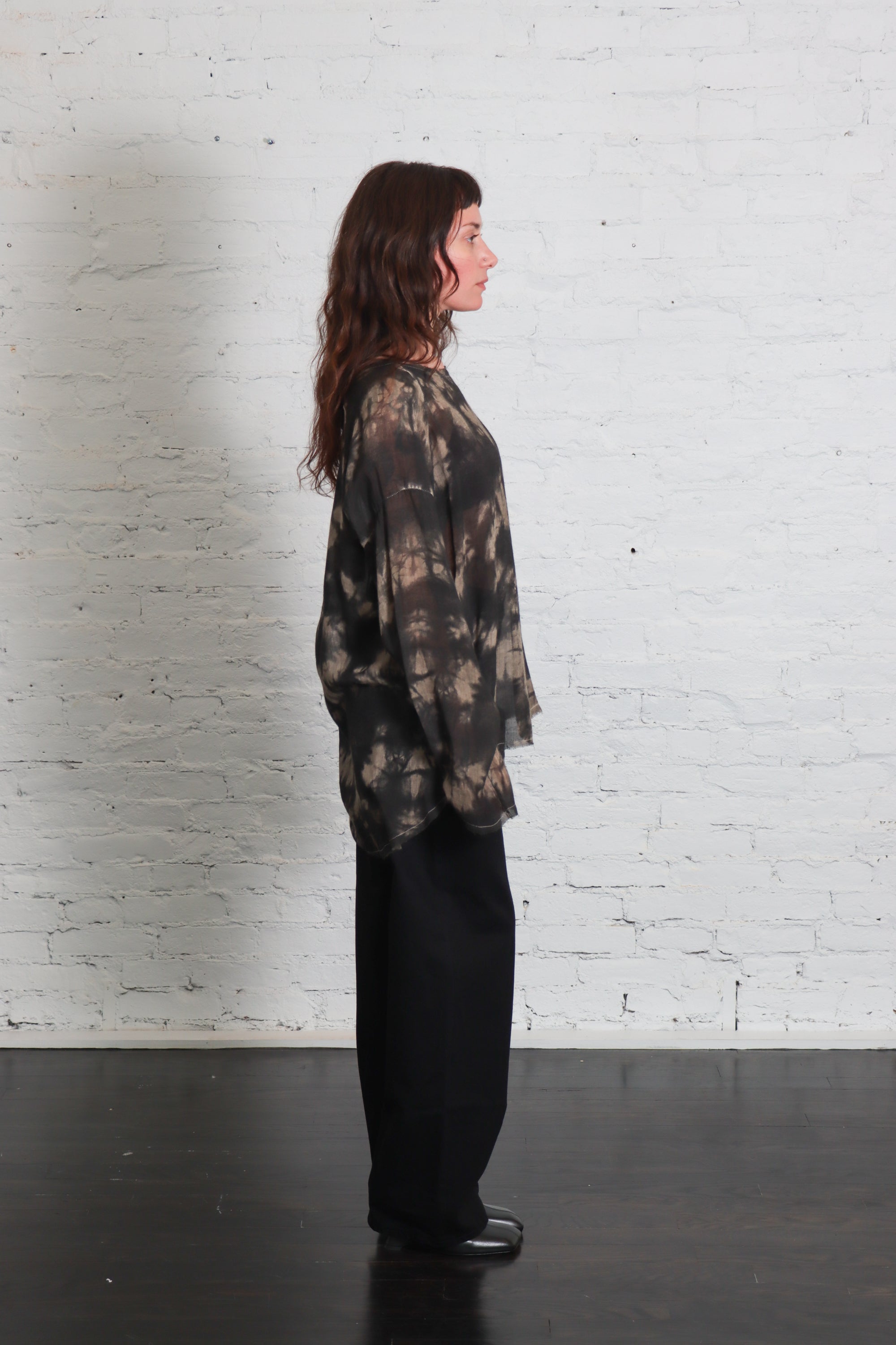 Extra Long Sleeve Tee in Wet Sand by Sanctamuerte-Tops-SANCTAMUERTE-Idlewild