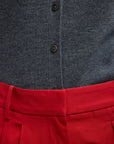 Feather Weight Ribbed V-Neck Slim Cardigan in Charcoal Grey by Tibi