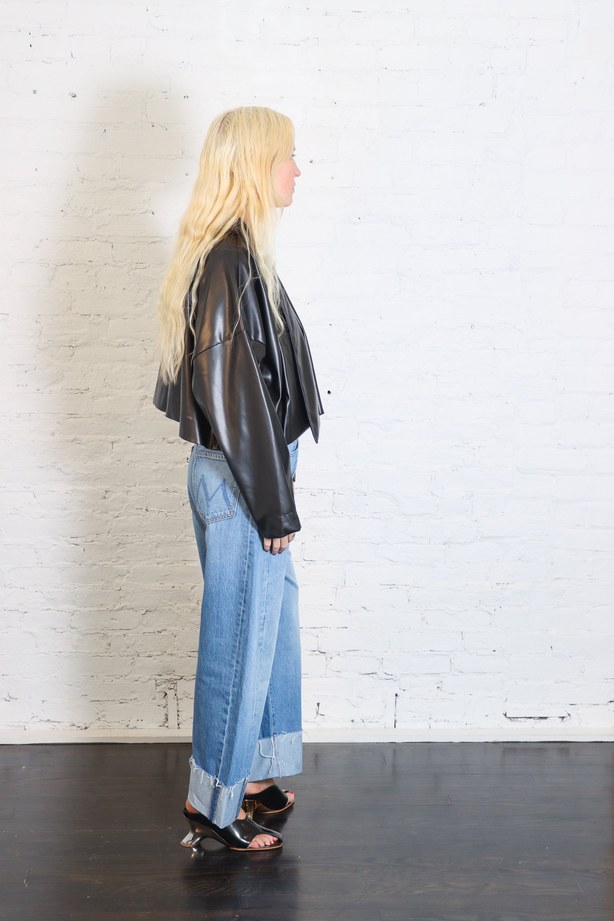 Faux Leather Origami Jacket in Black by Planet-Planet-Idlewild-Cincinnati