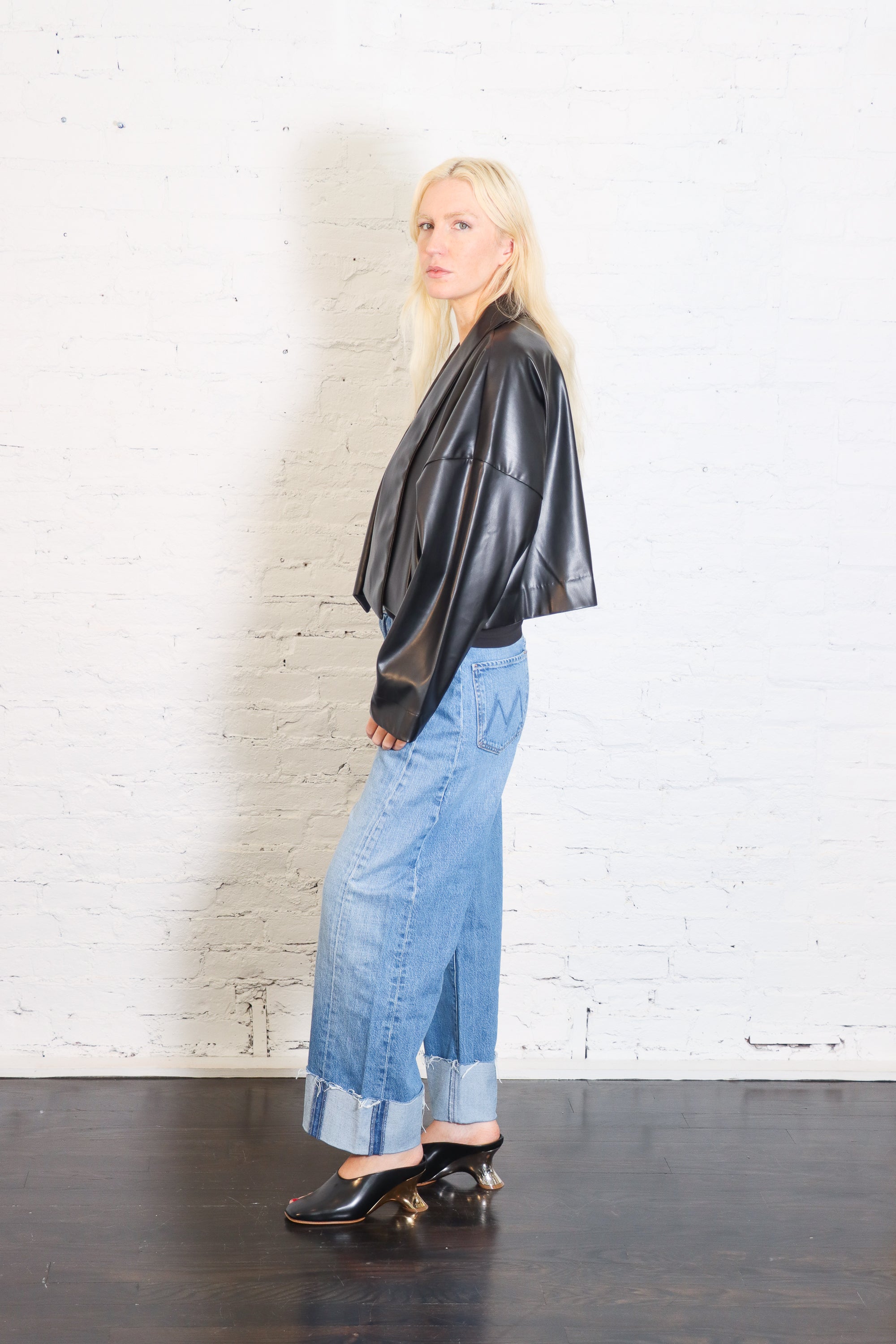 Faux Leather Origami Jacket in Black by Planet-Planet-Idlewild-Cincinnati
