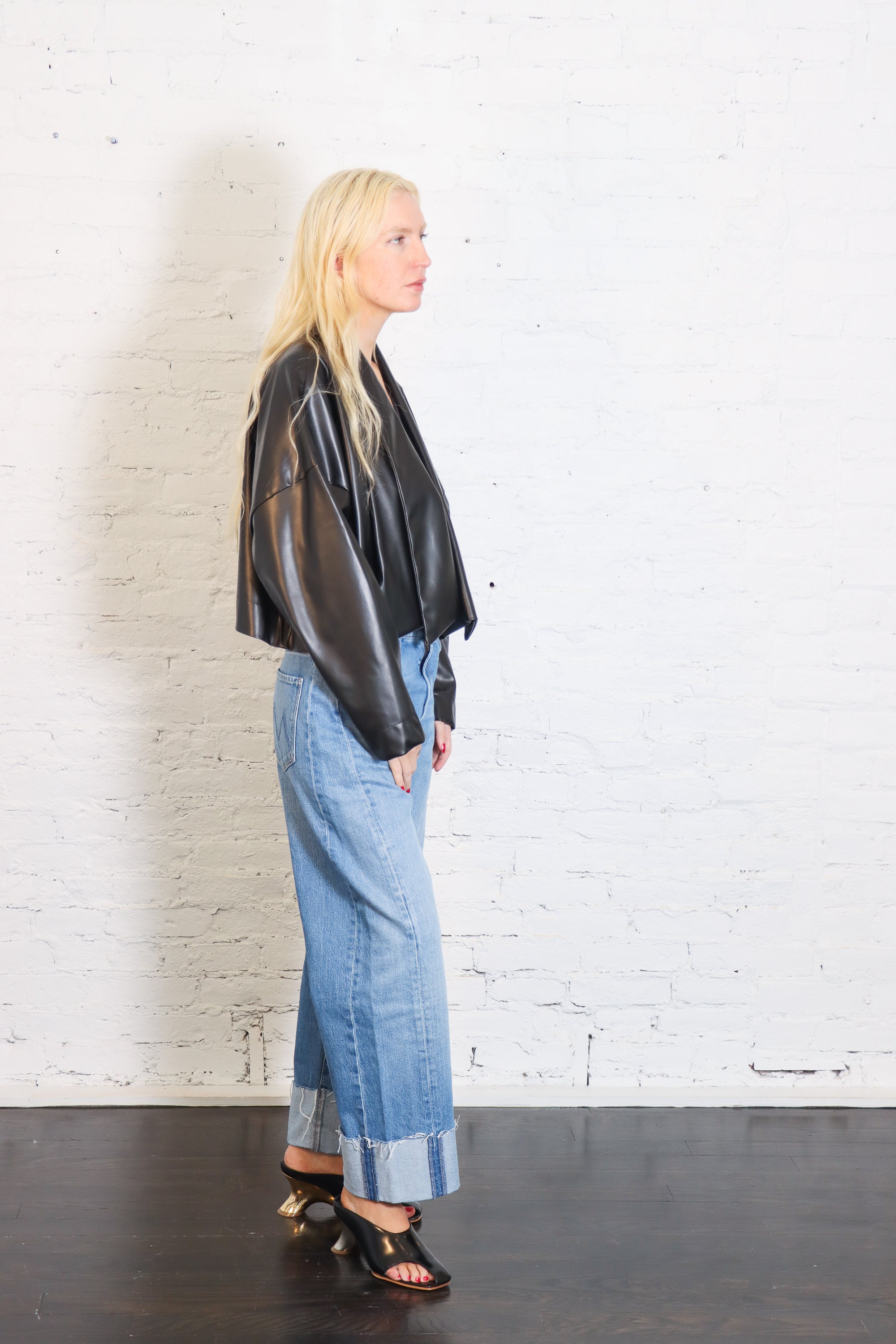 Faux Leather Origami Jacket in Black by Planet-Planet-Idlewild-Cincinnati