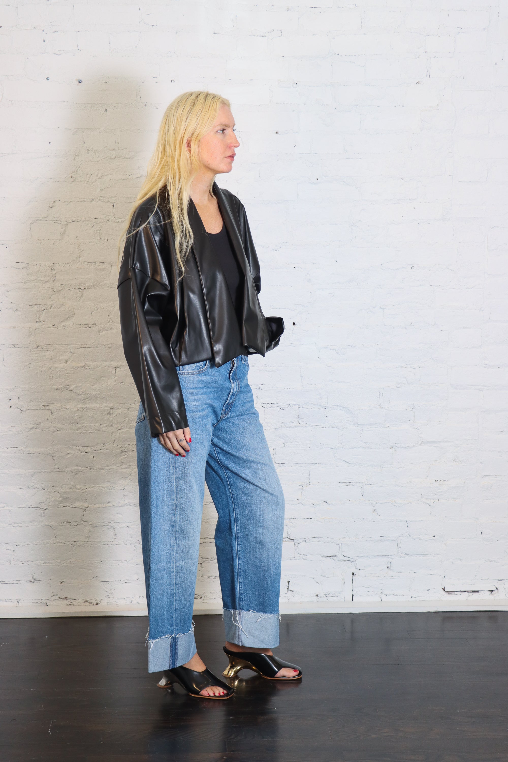 Faux Leather Origami Jacket in Black by Planet-Planet-Idlewild-Cincinnati