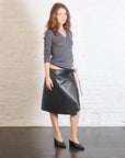 Leather Everyday Wrap Skirt in Black by St. Agni-St. Agni-Idlewild-Cincinnati