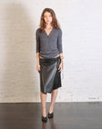 Leather Everyday Wrap Skirt in Black by St. Agni-St. Agni-Idlewild-Cincinnati