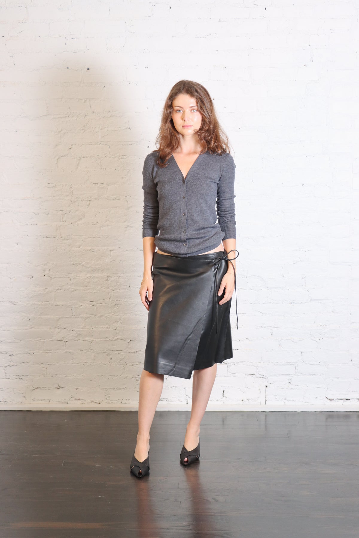 Leather Everyday Wrap Skirt in Black by St. Agni-St. Agni-Idlewild-Cincinnati