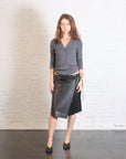 Leather Everyday Wrap Skirt in Black by St. Agni-St. Agni-Idlewild-Cincinnati